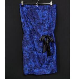 Staring at Stars Blue Strapless Dress Abstract Sleeveless Knee Length Size M
